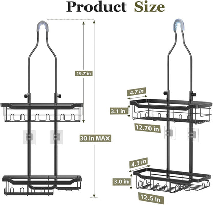 Adjustable Shower Caddy Hanging Rustproof: Tool-Free Height Adjustment8