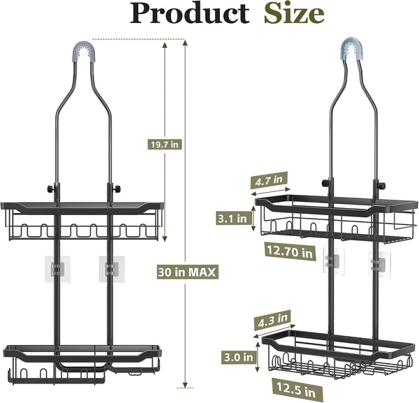 Adjustable Shower Caddy Hanging Rustproof: Tool-Free Height Adjustment8