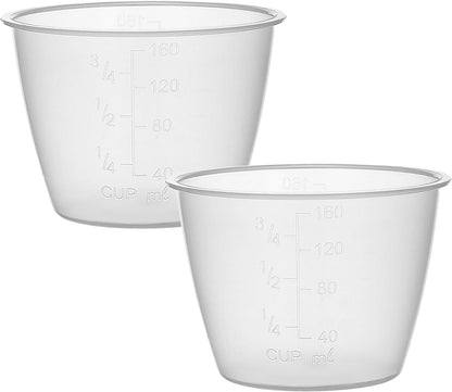 2 Pieces Transparent Rice Measuring Cups, 160Ml 3/4 Cup Rice-Cooker Cups Plastic Double Scale Small Laundry Measuring Rices Cup Replacement for Cooking,Dog Cat Food Measurings8