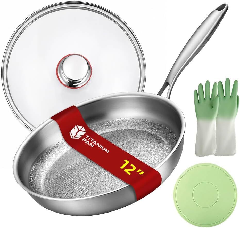 12-inch-titanium-pro-pan-hammered-frying-pan-with-lid-dishwasher-safe-non-stick-pans-without-coating-cookware-for-daily-cooking-compatible-with-gas-electric-and-induction