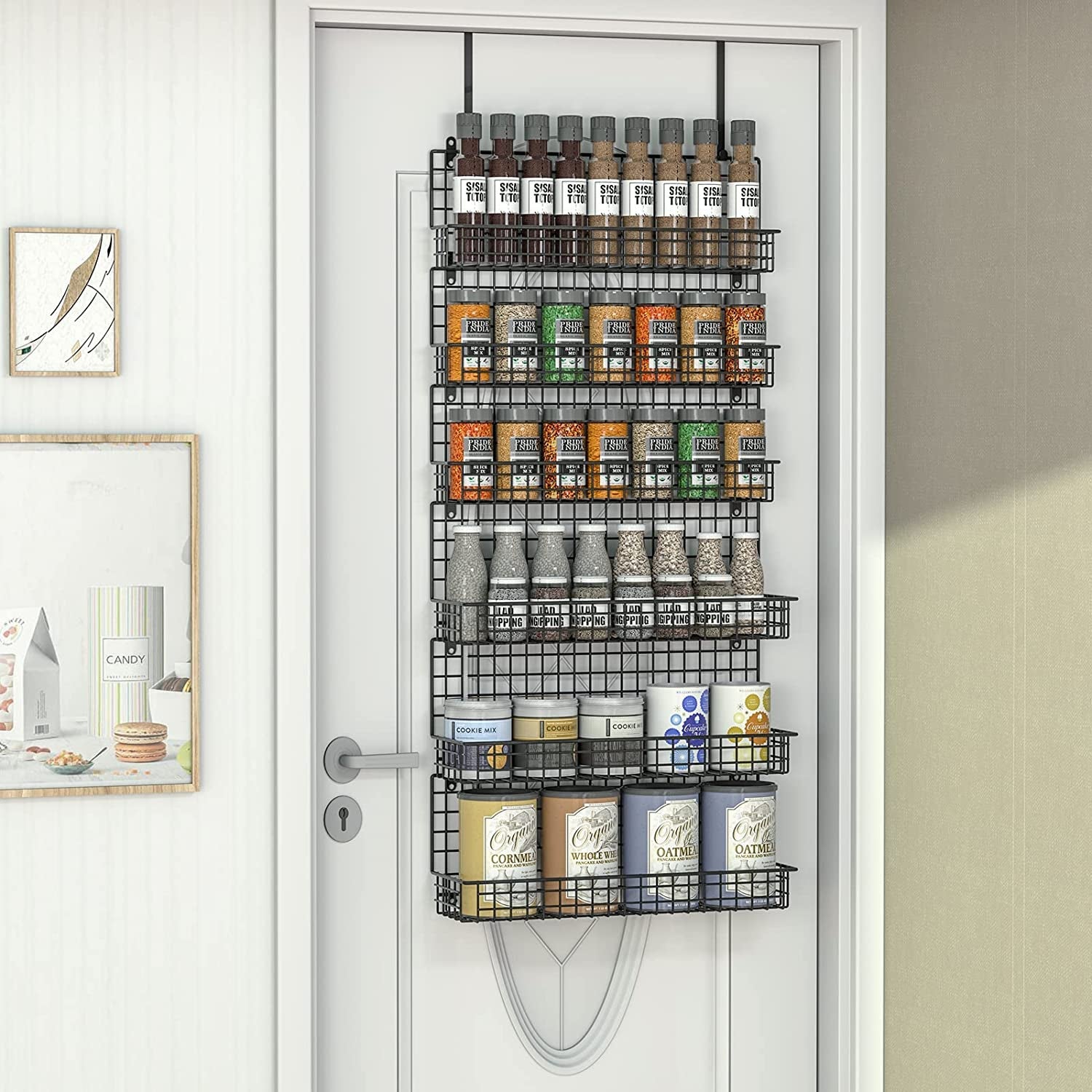 6-tier-spice-rack-organizer-with-door-hook-wall-mounted-over-the-door-spice-racks-for-kitchen-pantry-door-cabinet-two-size-large-capacity-black
