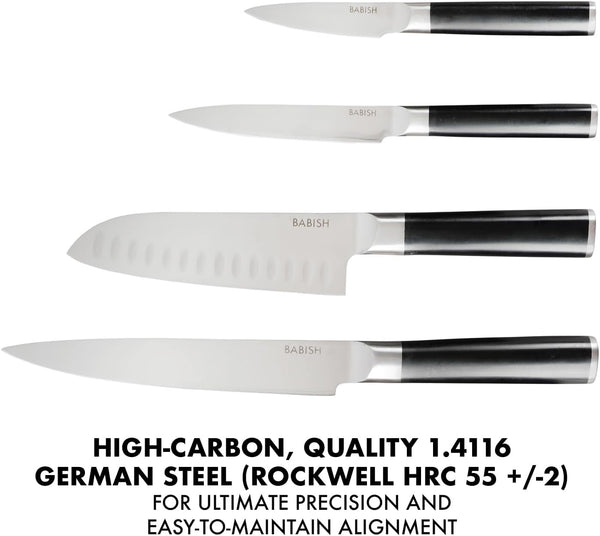 14-Piece Full Tang Forged Kitchen Knife Set – High-Carbon 1.4116 German Steel Cutlery with Protective Sheaths – Professional Chef Knife Set4