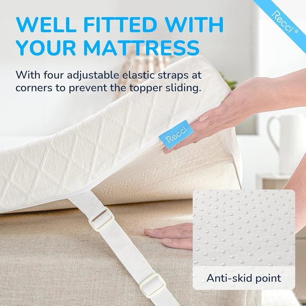 3 Inch Twinxl Memory Foam Mattress Topper, College Dorm Pressure-Relieving Mattress Topper for Back Pain, Non-Slip Design with Removable & Washable Cover, Certipur-Us Certified, Twinxl Size5