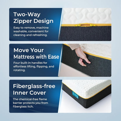 Full Size Memory Foam Mattress in a Box, 12 Inch Cooling Gel Infused | Full Size Mattress for Kids and Adults, Pressure Relief and Cool Sleep, Foam Made in USA, Medium Plush, Certipur-Us Certified6