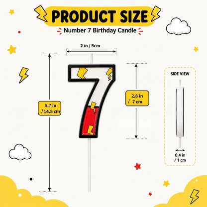 Red White Birthday Number Candles for Cake Decoration,Cupcake Topper,Anime Party Decor Supplies,Cartoon-Themed Party Favors (Number 7)6