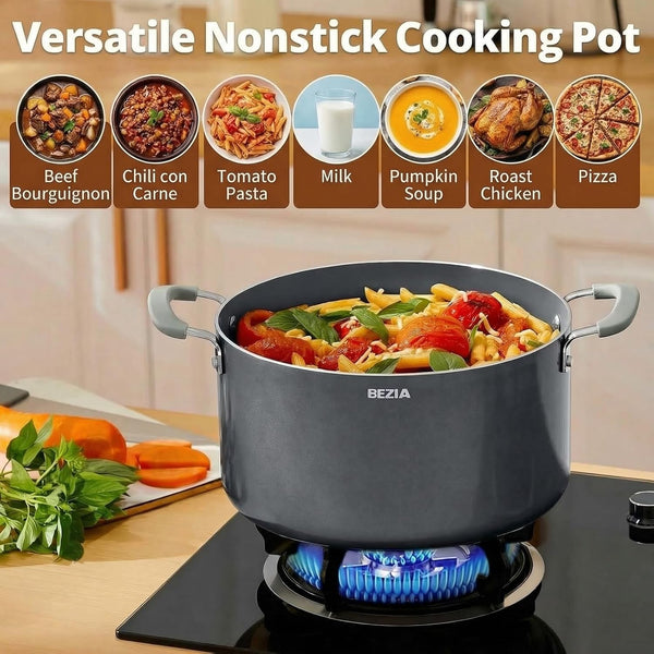 12QT Non Stick Stock Pot with Lid, Ceramic Big Cooking Pot for Soup | Stay-Cool Silicone Handles5