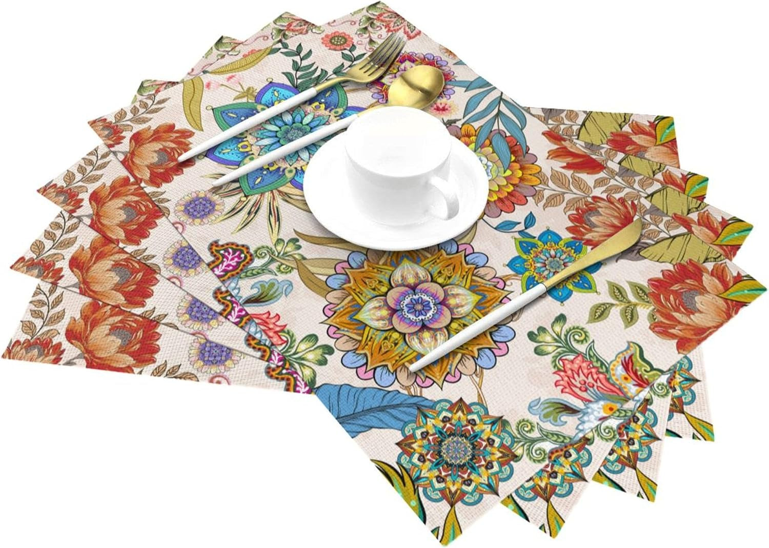 boho-floral-placemats-set-of-4-linen-12x18-colorful-flowers-table-mats-for-kitchen-dining-table-holiday-party-heat-resistant-washable-spring-summer-farmhouse-bohemian-mandala-place-mats