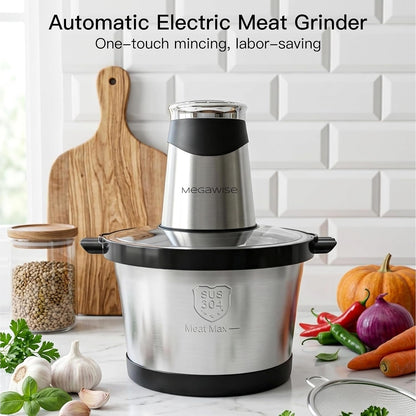 Electric Food Processor, 1000W Meat Grinder & Vegetable Chopper with 6L 304# Stainless Steel Bowl, Dual-Speed Food Chopper for Meat, Vegetables, Fruits, Nuts, and Baby Food8