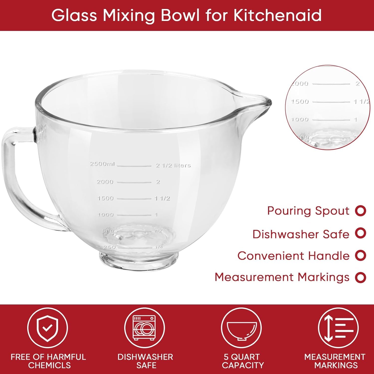 tilt-head-stand-mixer-glass-bowl-5-qt-compatible-with-kitchenaid-artisan-5ksm125-5ksm150-5ksm175-5ksm7580-ksm150-rrk150-k45-k45ss-ksm75-ksm90-ksm95-classic-without-lid