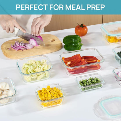 8 Pack Glass Food Storage Containers with Airtight Lids5
