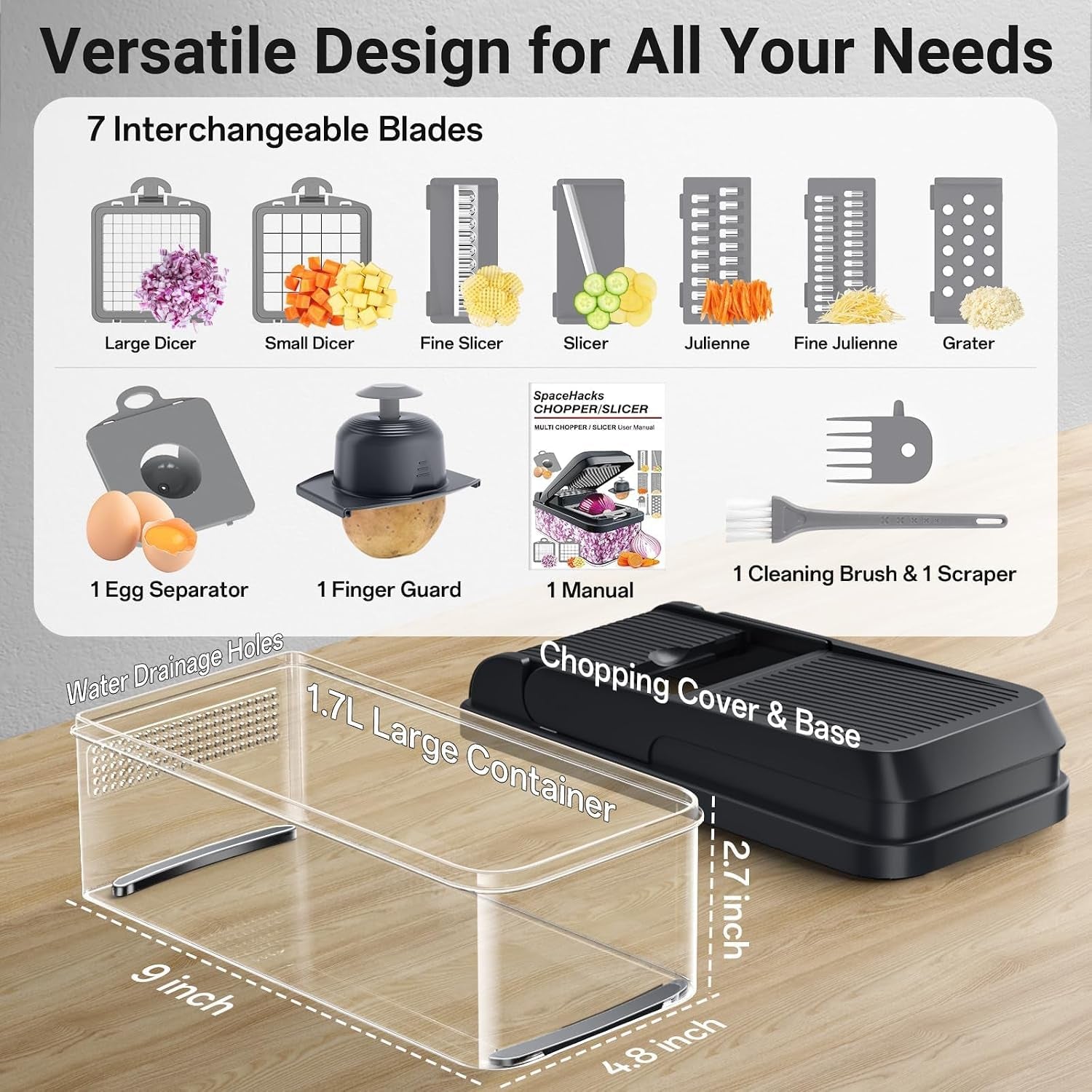 12-in-1-vegetable-chopper-with-7-blades-food-veggie-cutter-mandoline-gray