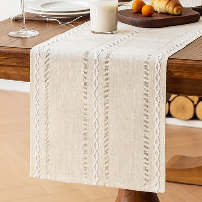 Rustic Linen Table Runner, Ivory Table Runners 36 Inches Long1