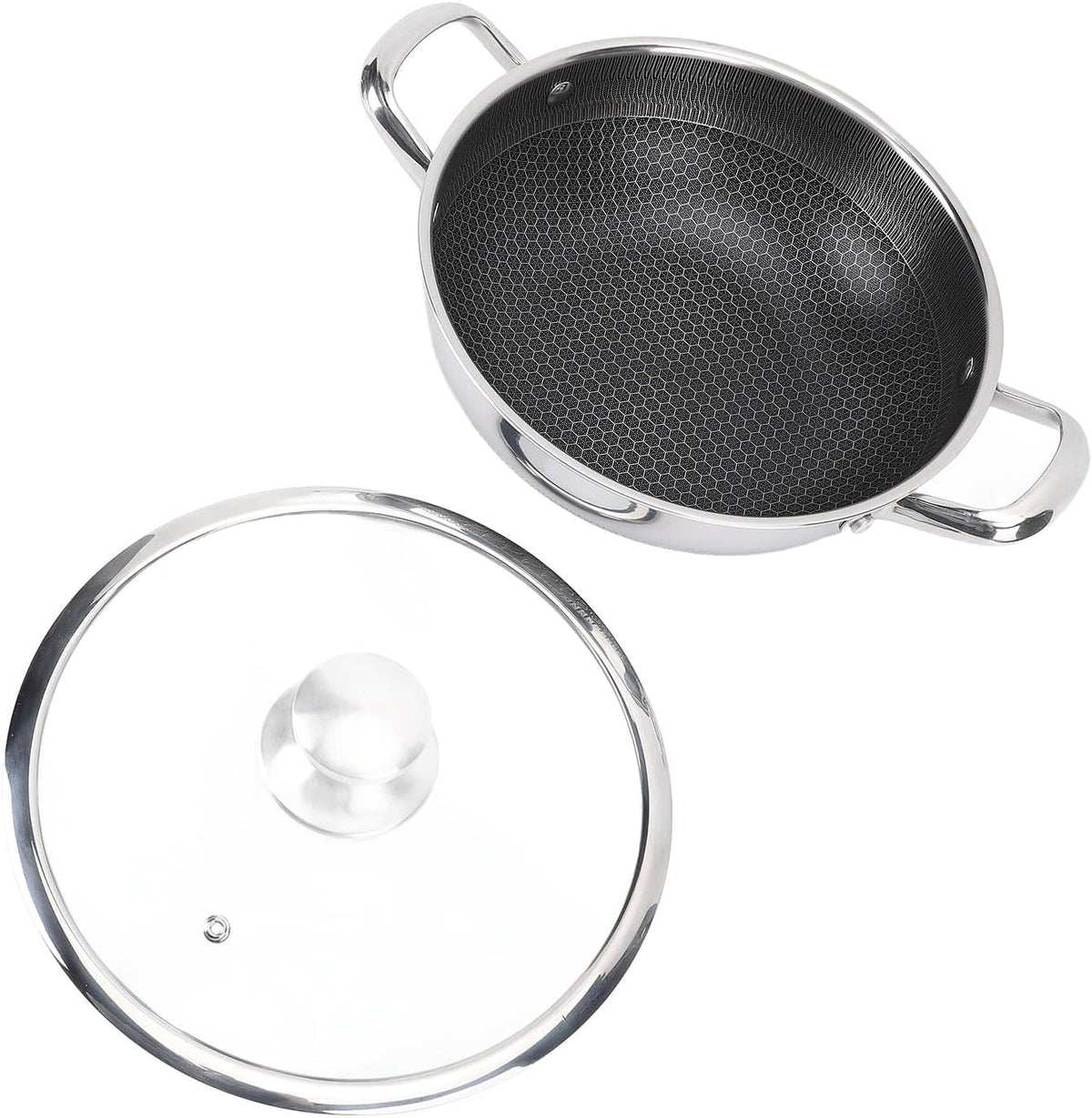 stainless-steel-wok-pan-nonstick-frying-pan-honeycomb-stir-fry-skillet-with-lid-compatible-with-induction-cooker-gas-range-dishwasher-safe-26cm