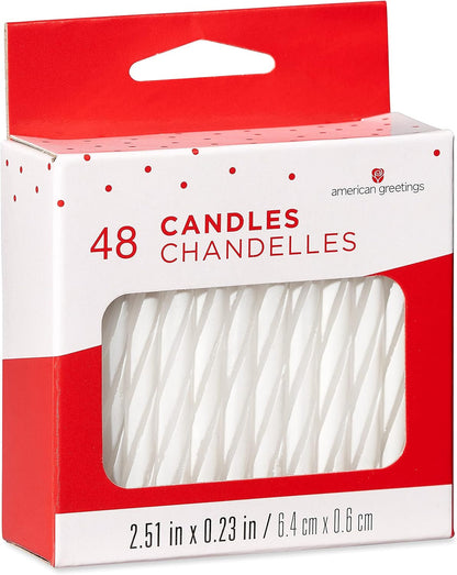 Birthday Candles, Small White Spiral (48-Count)2