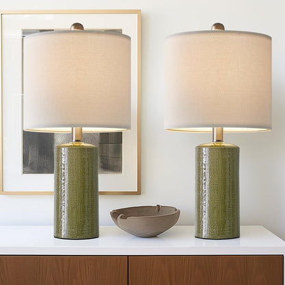 20.25" Small Table Lamps Set of 2 Modern Ceramic Lamps for Living Room Farmhouse Bedside Lamps Boho Lamps for Night Stands Green Bedroom Lamps Side Table Lamps End Table Lamps | Farmhouse Bedside Lamp Boho Lamps for Night Stands Sage Green Bedroom Lamp Side Table Lamps End Table Lamp Mid Century Modern8