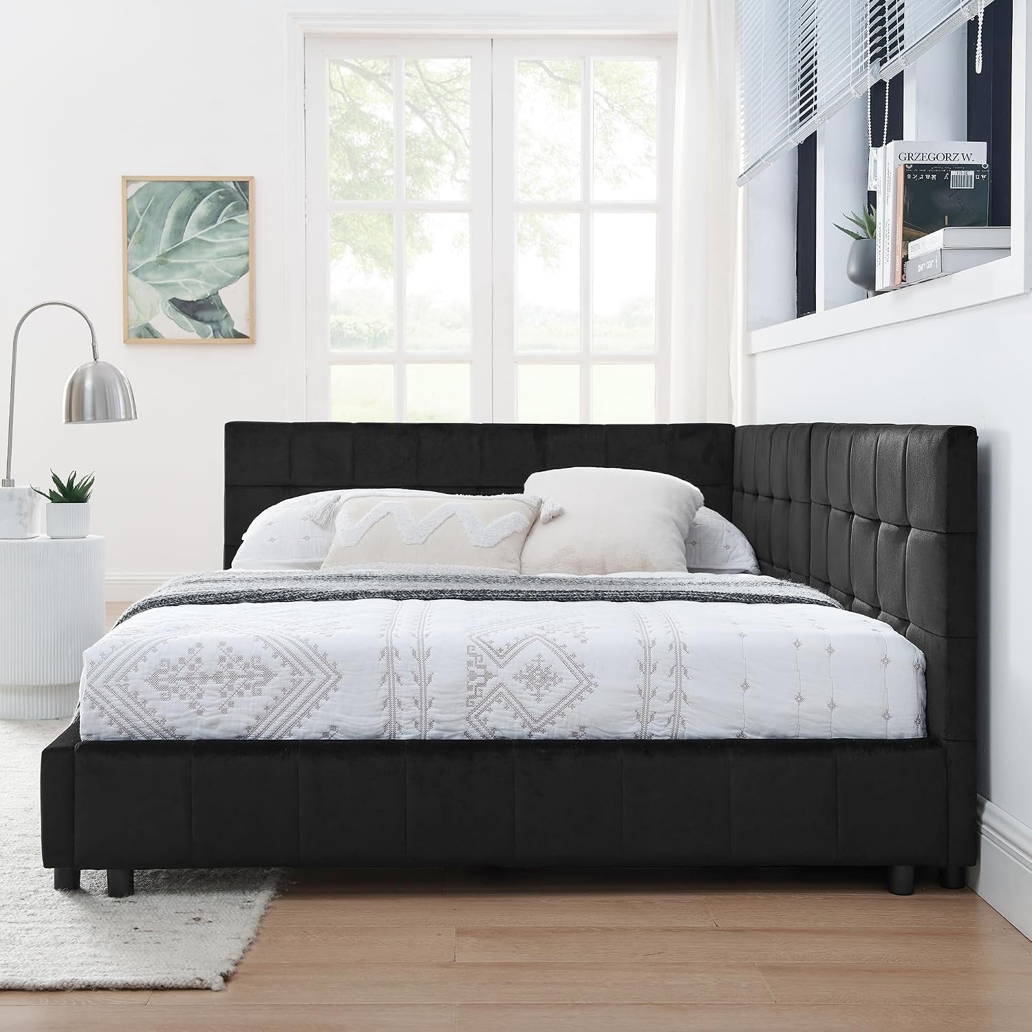 full-size-daybed-l-shaped-modern-velvet-upholstered-sofa-day-bed-frame-with-wood-slats-for-living-room-bedroom-guest-room-no-box-spring-needed-black