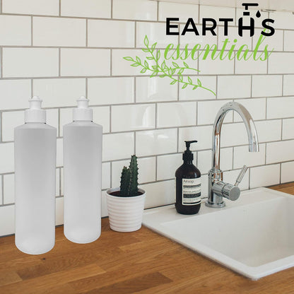 2 Pack Refillable 16 Ounce HDPE Squeeze Bottles with Push/Pull Button Top Dispenser Caps-Great for Lotions, Shampoos, Conditioners and Massage Oils-Includes Our Patented Thread-On Funnel7
