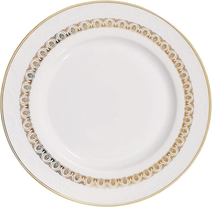 Stylish and Elegant 57 Pieces Bone China Dinnerware Set Service for 8 People - Gold3