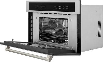 ZLINE Autograph Edition 30 In. 1.6 Cu Ft. Built-In Convection Microwave Oven in Stainless Steel and Polished Nickel Helix Handle (MWOZ-30-KPN)4