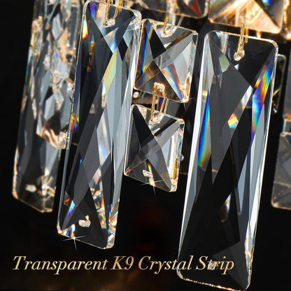 24" 8 Lights Gold Crystal Chandeliers for Dining Room Light Fixture4
