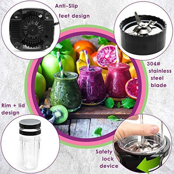 Personal Smoothie Blender, 17Oz Blend Cup & 10Oz Grind Cup | Single Serve Blender for Shakes & Protein, Compact Mini Design for Home, Office, Gym & Travel6