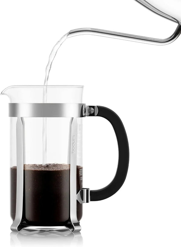 34Oz Chambord French Press Coffee Maker, High-Heat Borosilicate Glass, Polished Stainless Steel – Made in Portugal3