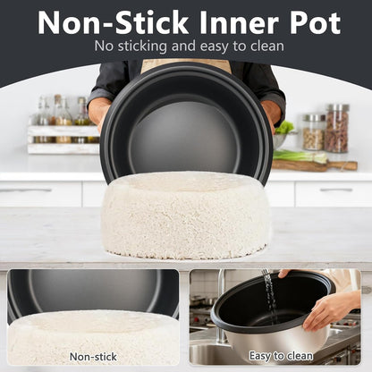 Commercial Rice Cooker, 90-Cup Rice Cooker, 16Qt Large Rice Cooker with Nonstick Inner Pot, Fast Cooking and Auto Keep Warm, with Rice Cup and Paddle, Easy to Clean, 1950W6