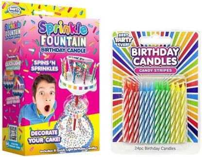 Sprinkle Fountain Cake Topper Set, 32 Candles1