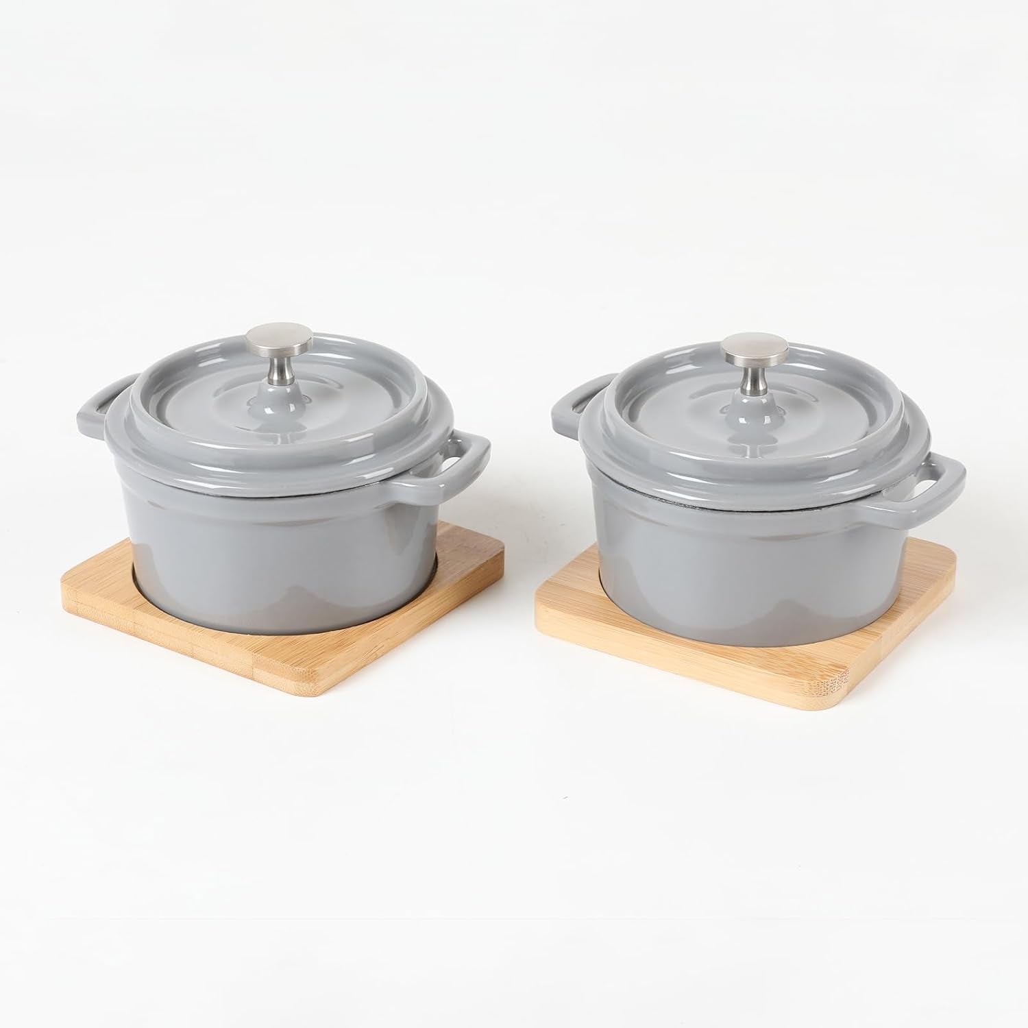 enameled-cast-iron-mini-dutch-oven-cocotte-saucepan-with-lid-270ml-9-13oz-1-08cups-gray-set-of-2