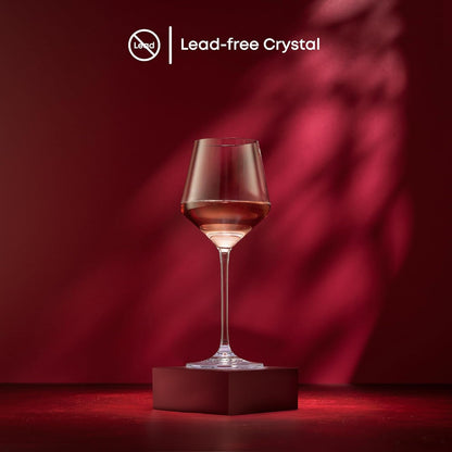 Layla White Wine Glasses, Set of 4 Italian Glasses, 13.5 Oz Clear – Made in Europe4