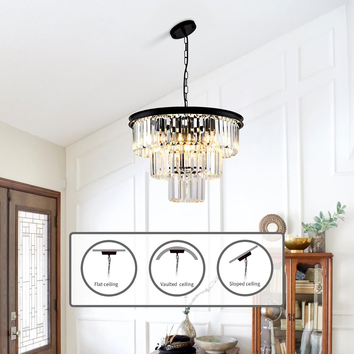 8-light-modern-crystal-chandelier-20-black-chandeliers-for-dining-room-contemporary-pendant-light-fixture-round-3-tier-adjustable-height-e12-for-living-room-foyer-entryway-bedroom