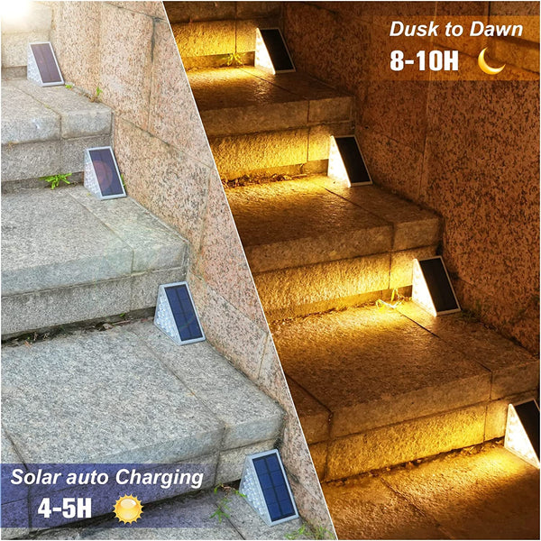 Solar Stair Lights 6 Pack, Solar Step Lights Outdoor Waterproof2