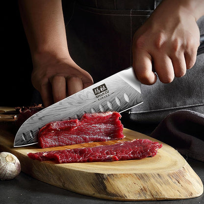 Kitchen Knife, Santoku Knife 20Cm Professional High Carbon Powder Steel Japanese Knives, Ultra Sharp Kitchen Utility Knives with Ergonomic Pakka Wooden Handle6