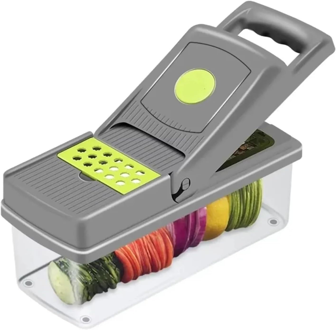 kitchen-vegetable-cutter-with-interchangeable-blades-carrot-grater-potato-peeler-slicer-tool-with-storage-container-green