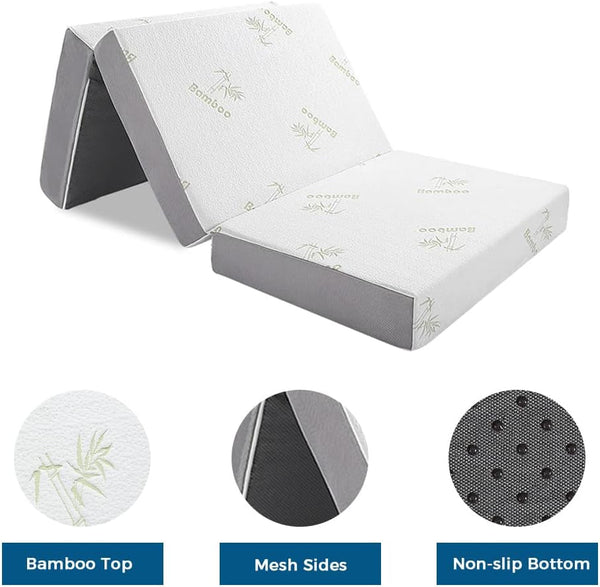 Twin Folding Mattress, 6 Inch Trifold Memory Foam Mattress8