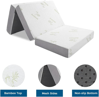 Twin Folding Mattress, 6 Inch Trifold Memory Foam Mattress8