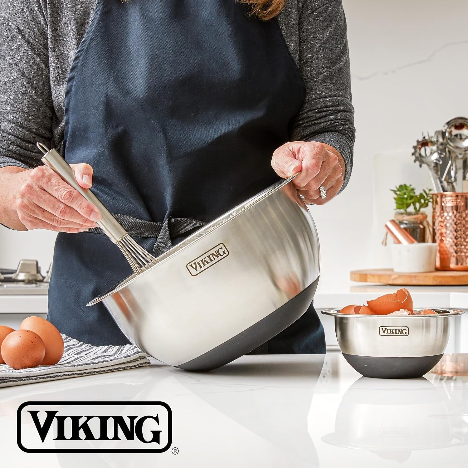 viking-mixing-bowls-set-10-piece-stainless-steel-kitchen-cookware-non-slip-silicone-base-includes-tight-fit-lids-dishwasher-safe-black