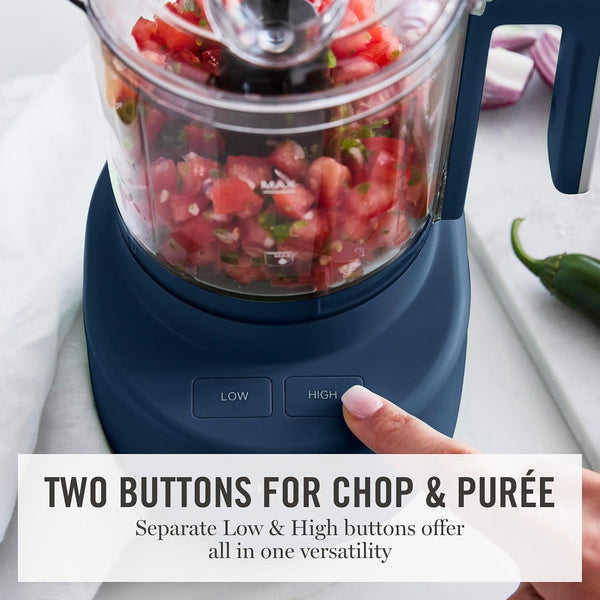 3 Cup Electric Vegetable Chopper, Mini Food Processor, Navy | 24Oz Bpa-Free Bowl, Stainless Steel Blades, Pour Spout, Dice, Puree, Mince, Chop Vegetables & Herbs, Dishwasher-Safe Parts3