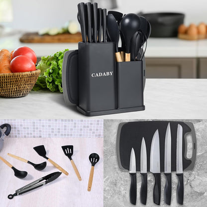 19 PCS Black Kitchen Cooking Utensils Set Kitchen Tools Set9