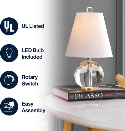 Goddard 16" Crystal Ball Orb Metal LED Table Lamp, Clear4