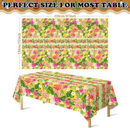 2 Pack Luau Party Decorations - Plastic Tablecloth for Hawaiian Theme Party Decorations | Tropical Summer Beach Pool Birthday Backdrop Favors Supplies2