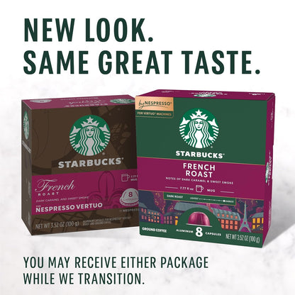 Starbucks by Nespresso Vertuo, French Roast, Dark Roast Coffee, 32-Count Coffee Pods, Brews 7.8 Oz.2