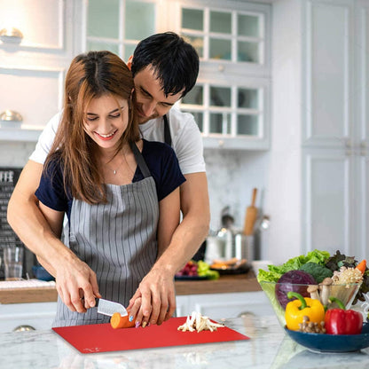 Cutting Board Mats Flexible Plastic Colored Mats with Food Icons,  Bpa-Free, Non-Porous, Anti-Skid Back and Dishwasher Safe, Set of 7 Rainbow - 7 Pieces6