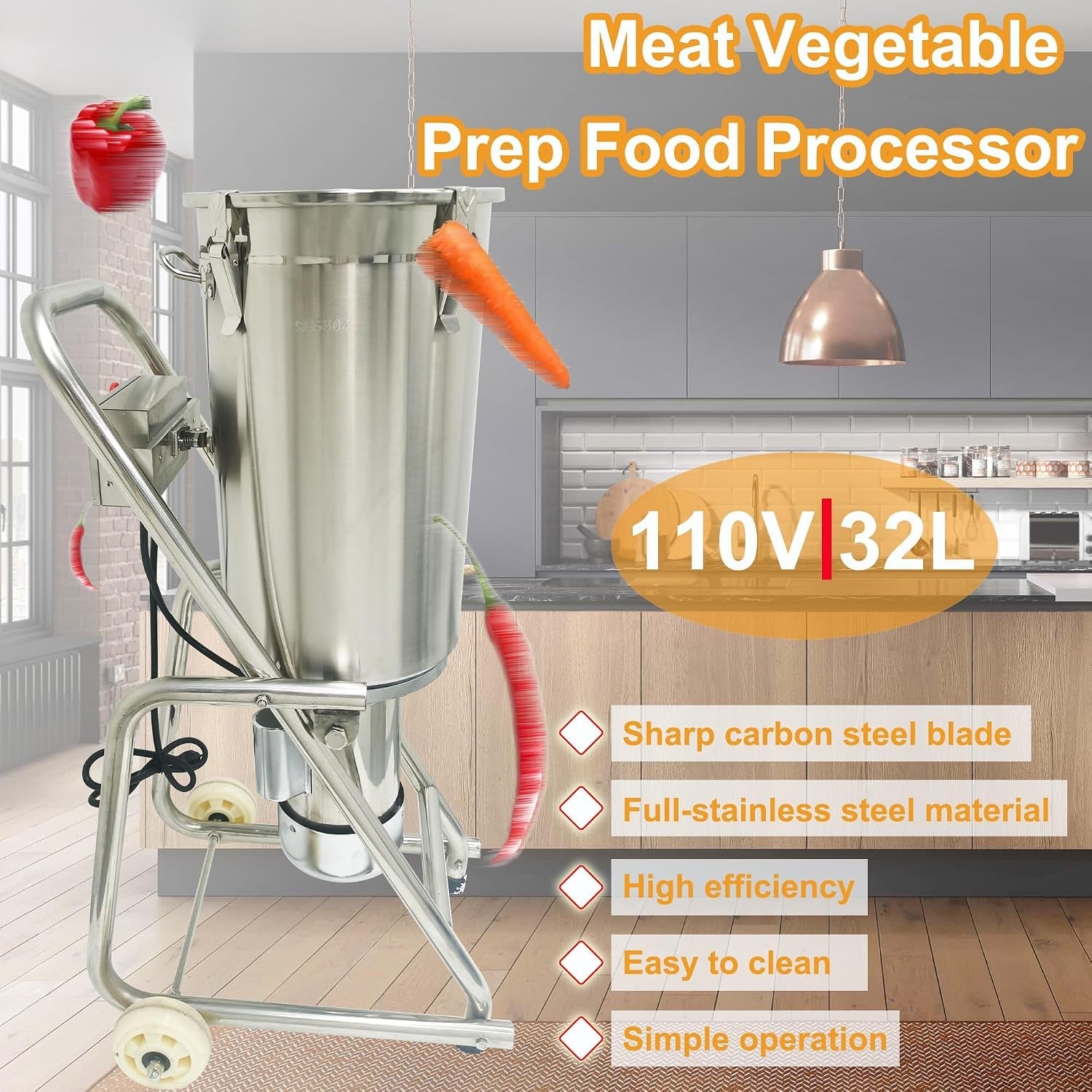 commercial-food-processor-electric-food-chopper-cutter-stainless-steel-meat-grinder-movable-meat-mincer-food-cutting-machine-double-knives-32l-for-fruit-vegetable-meat-grains-garlic-110v
