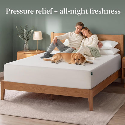 Memory Foam 12 Inch Green Tea Mattress, King, White3