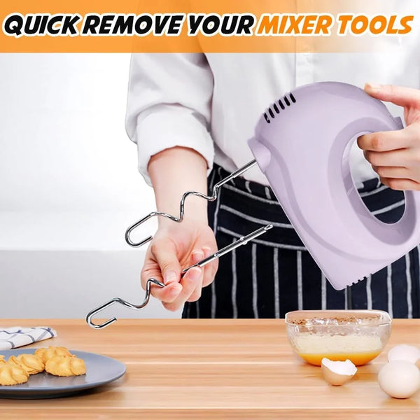 Handmixer Electric Handheld - 7 Speed Portable Kitchen Mixer Electric with 5 Stainless Steel Accessories Whisk, Food Beater for Whipping Mixing Cookies Cakes Home (CX6613-VT)5