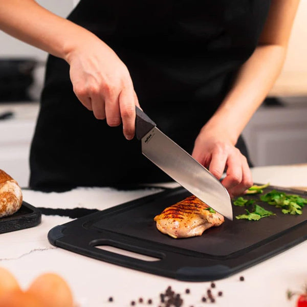 Comfort Santoku Knife - Japanese Stainless Steel Blade - Non-Slip Contoured Handle for All Hand Sizes - Kitchen Tools with Safety Kitchen Blade Guards - Dishwasher Safe - 5.9"2