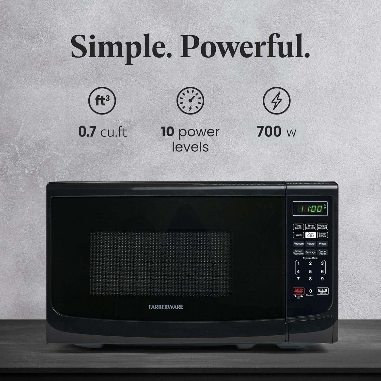0-7-cu-ft-countertop-microwave-oven-700-watts-power-auto-cook-settings-defrost-easy-clean-and-child-safety-lock-black