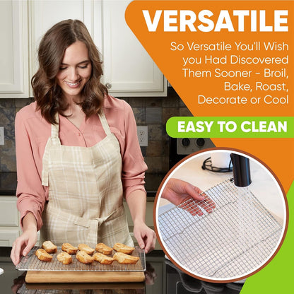 10" X 15" Stainless Steel Cooling Rack for Cooking & Baking | Heavy Duty Cookie Cooling Rack for Kitchen, Oven Safe Wire Rack for Baking, Fits Jelly Roll Pan, Dishwasher Safe4