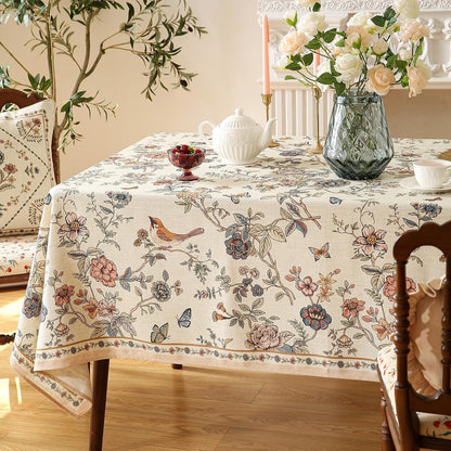 Designer French Linen Square Tablecloth,55"X55"-Cornucopia7